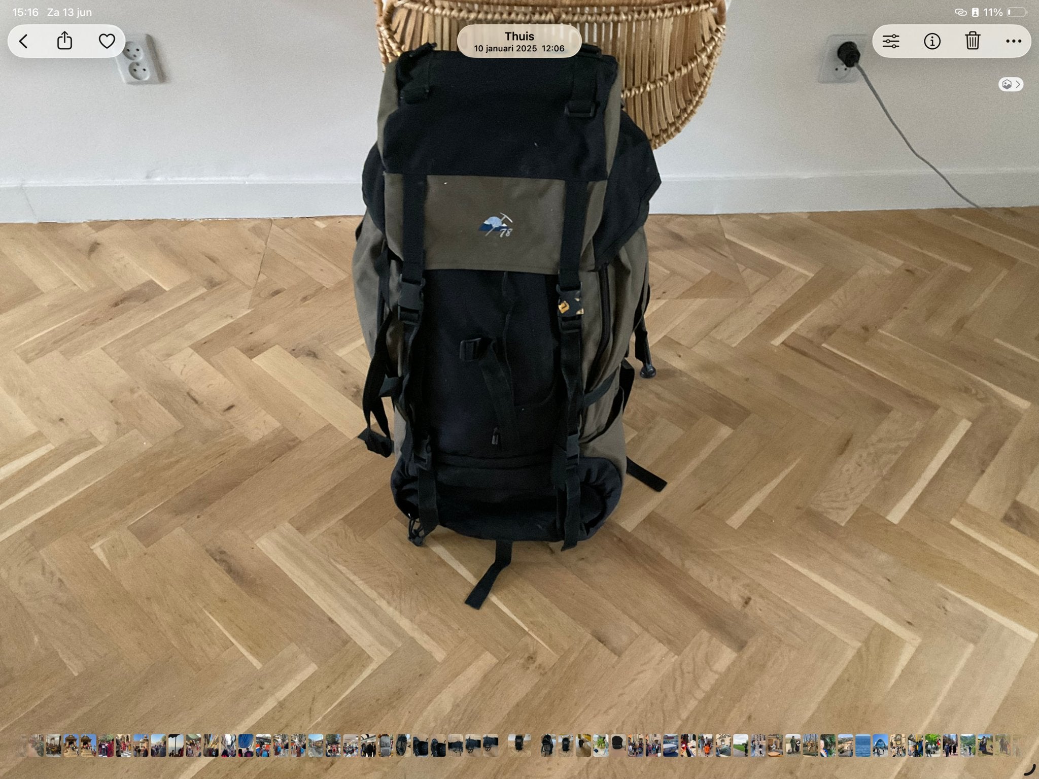 Lichtgewicht Rugzak 63 Liter - Ideaal voor Trekking, Overige merken, Gebruikt, 25 tot 40 cm, Ophalen of Verzenden