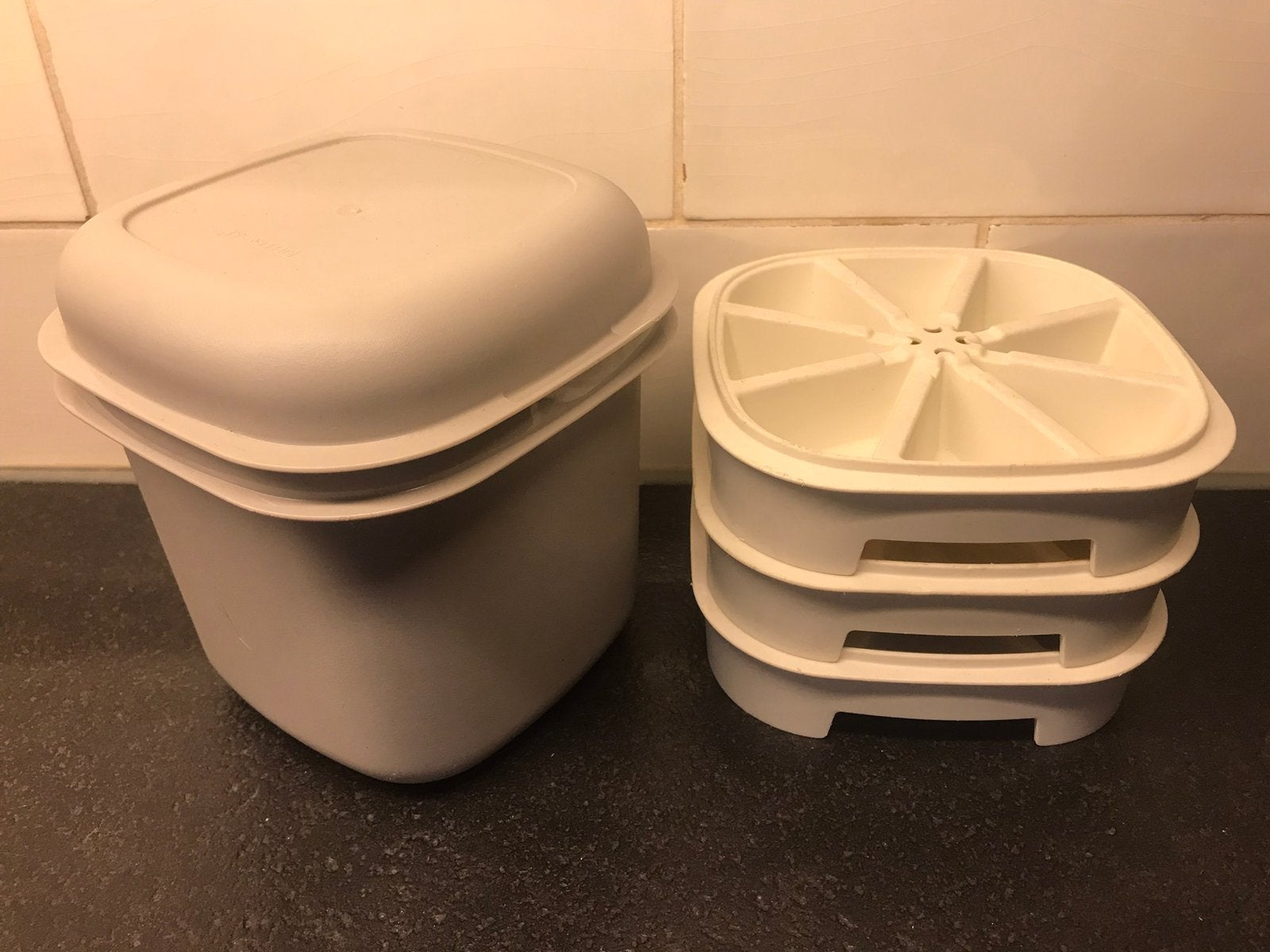 Tupperware ijsblokken bakje ijsklontjes vorm, Ophalen of Verzenden, Gebruikt, Bak of Kom
