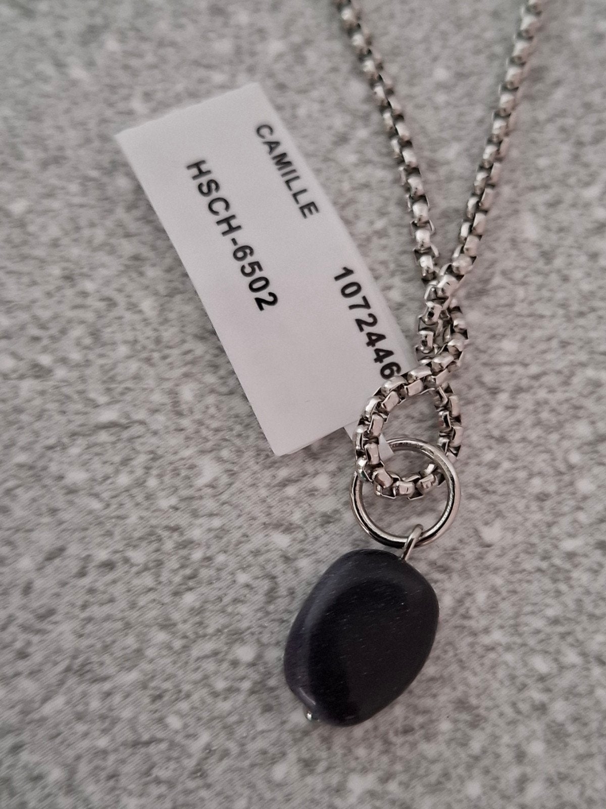Blauwe goudsteen/zandsteen hanger met ketting ( Nieuw), Met hanger, Blauw, Nieuw, Ophalen of Verzenden