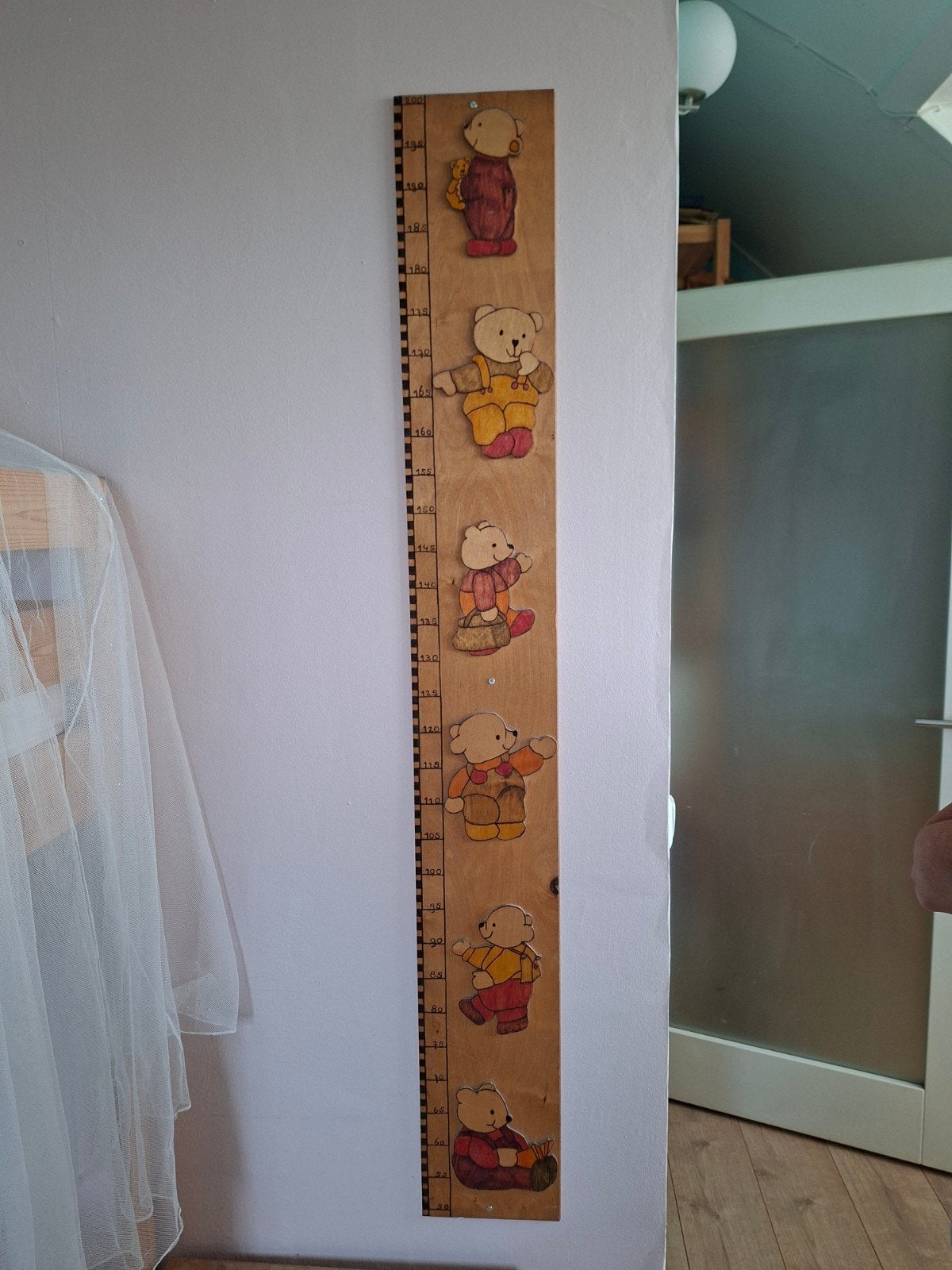 Meetlat met beertjes - leuk voor kinderkamer, Ophalen, Gebruikt