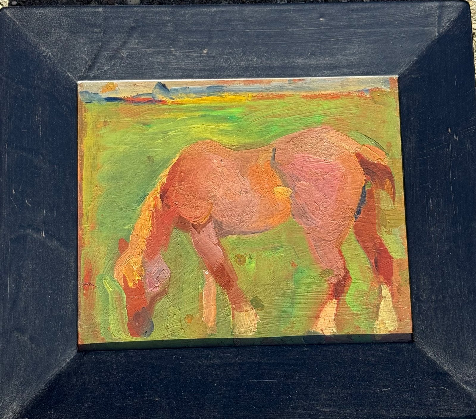 Schilderij van paard door Harry Kuyten, Ophalen, Paneel, Expressionistisch, Dieren