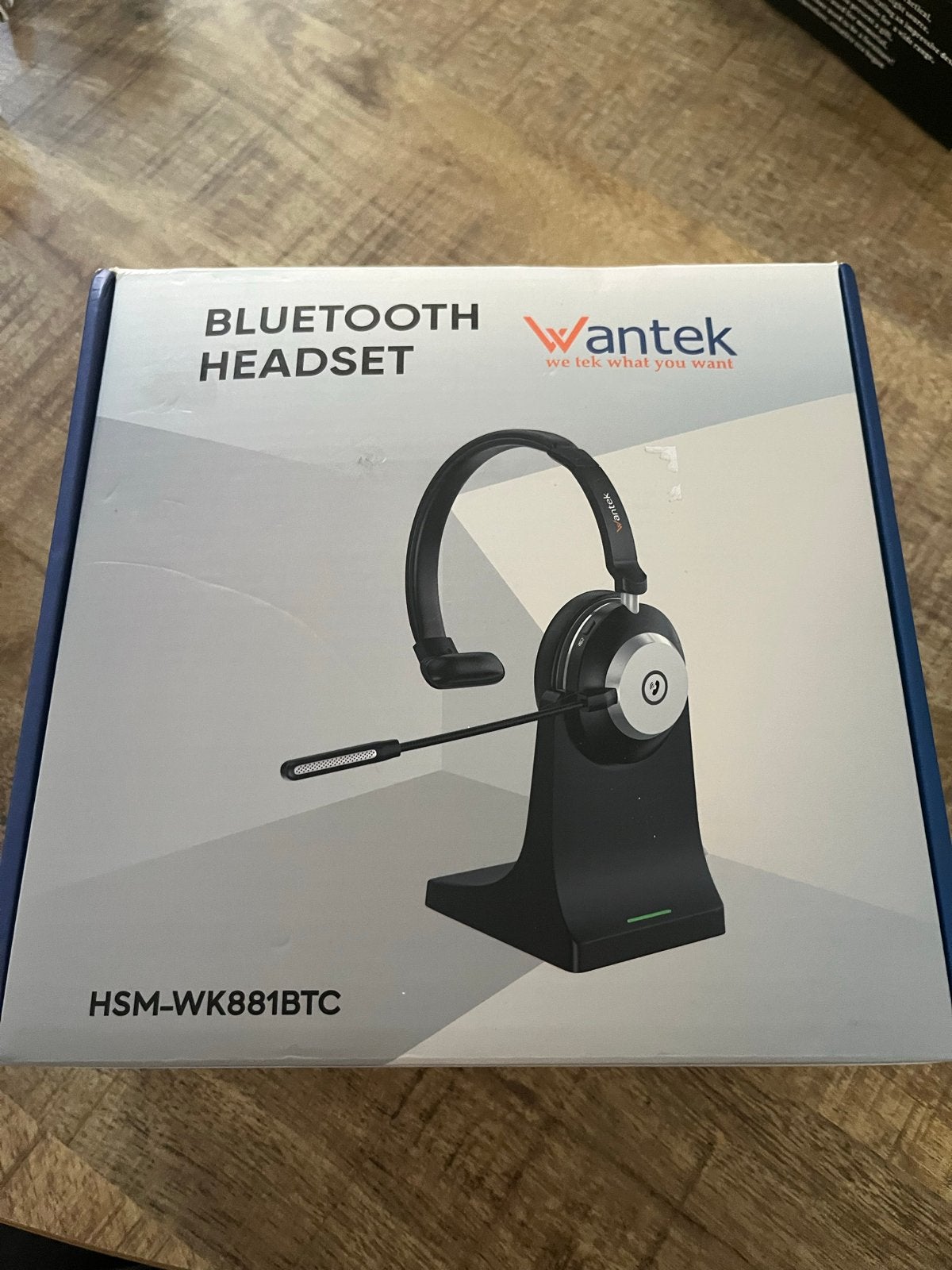 Wantek Bluetooth Headset HSM-WK881BTC met oplaadstation, Overige merken, Bluetooth, Ophalen of Verzenden, Zo goed als nieuw
