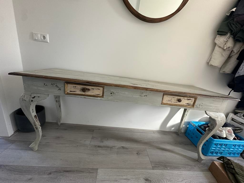 Sidetable met laatjes, Ophalen, Gebruikt, 150 tot 200 cm, Rechthoekig
