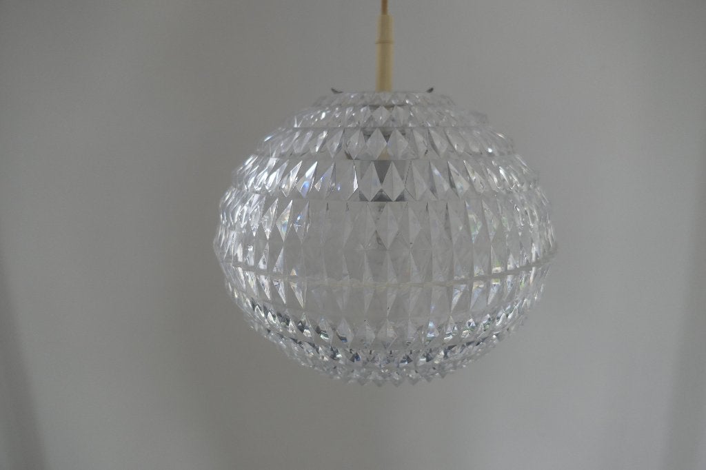 Vintage ERCO Diamond hanglamp – Aloys Gangkofner – Jaren 70, Kunststof, Verzenden, Vintage, E27 (groot)