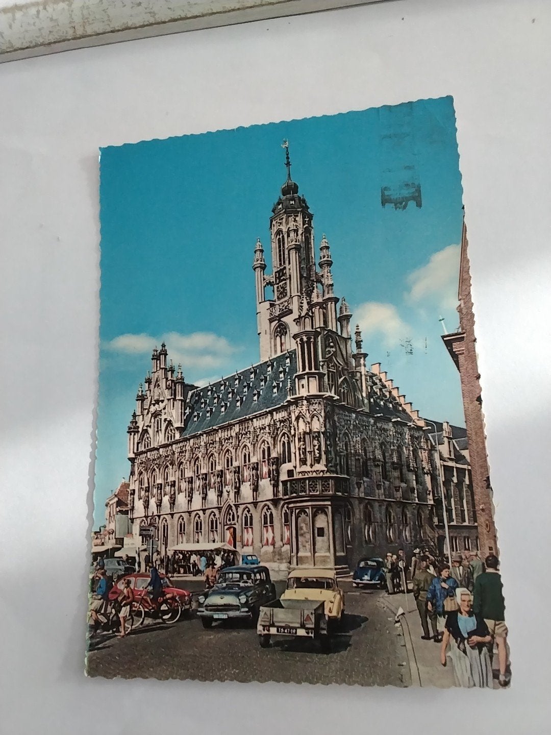 Oude ansichtkaart Stadhuis Middelburg, Grote Markt, Ophalen of Verzenden, 1940 tot 1960, Gelopen, Zeeland