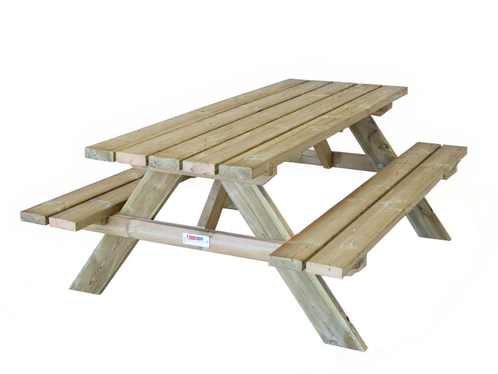 Picknicktafel ROBUUST oerdegelijk - geïmpregneerd - FSC hout, Ophalen, Nieuw, Rechthoekig, Hout