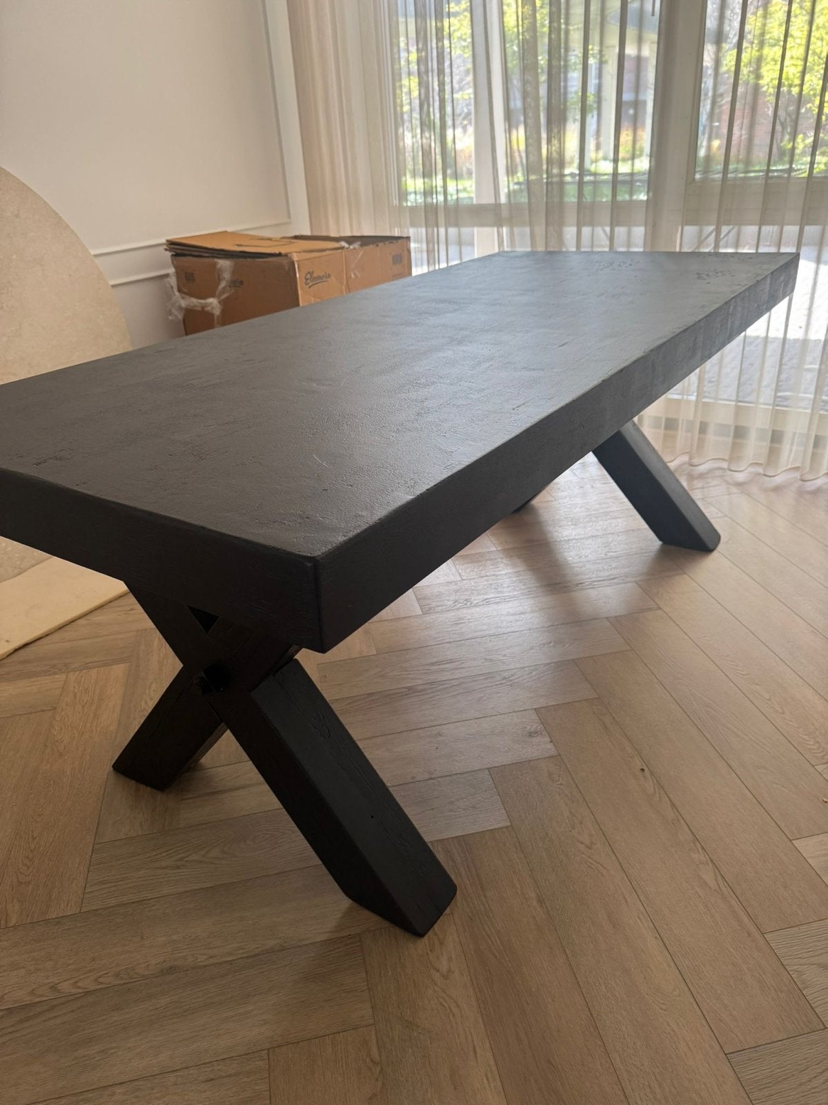 Robuuste eettafel voor 6 personen - Zeer goede staat, Zo goed als nieuw, Vijf personen of meer, Rechthoekig, Robuust