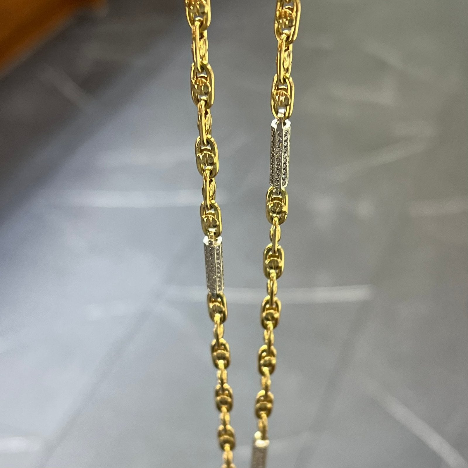 14k gouden armband prachtig schakel Monte Carlo, Ophalen of Verzenden, Zo goed als nieuw, Goud
