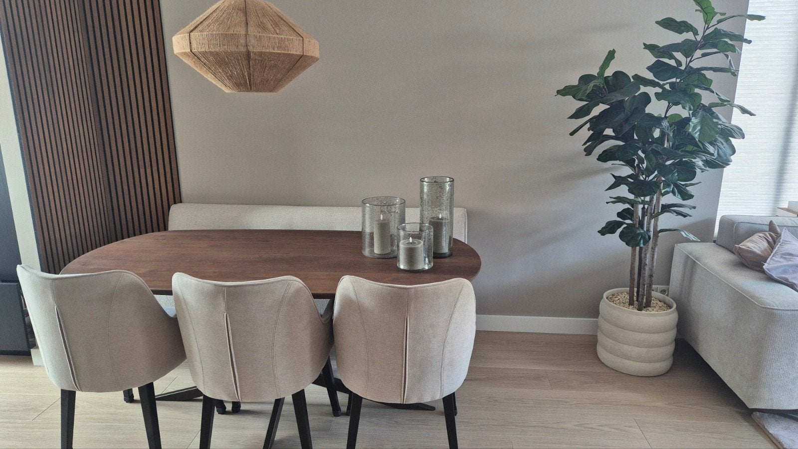 4x eetkamerstoel Room108 beige, Ophalen, Zo goed als nieuw, Minder dan 150 cm