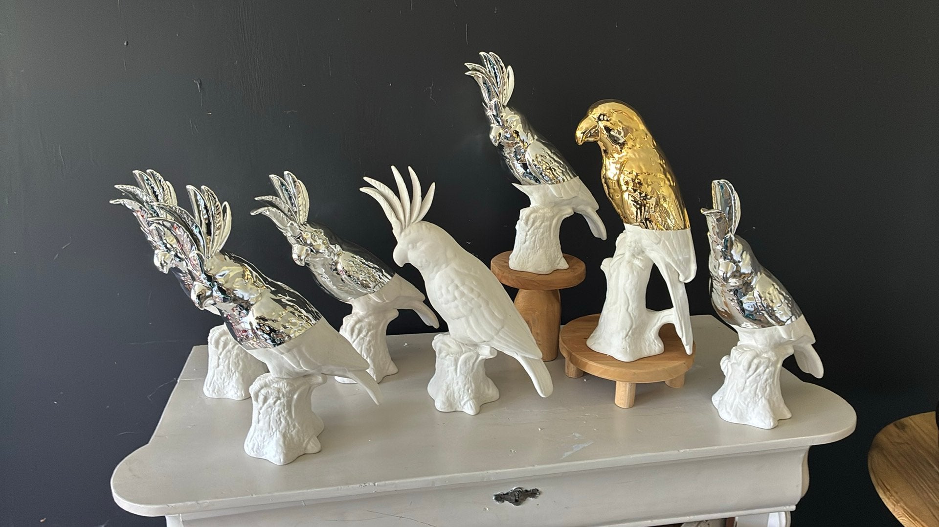 Pols potten decoratie vogel  7 stuks te koop, Ophalen, Zo goed als nieuw, Figuurtje