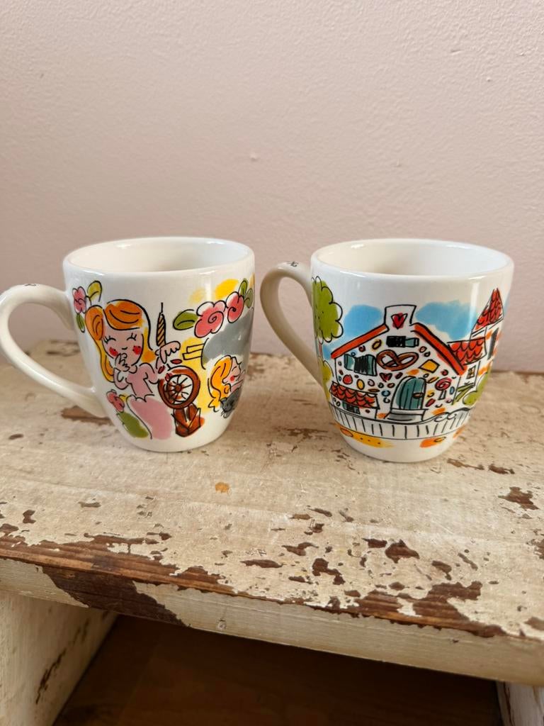 Blond Efteling koffiemokjes, Ophalen of Verzenden, Zo goed als nieuw, Aardewerk, Blond Amsterdam