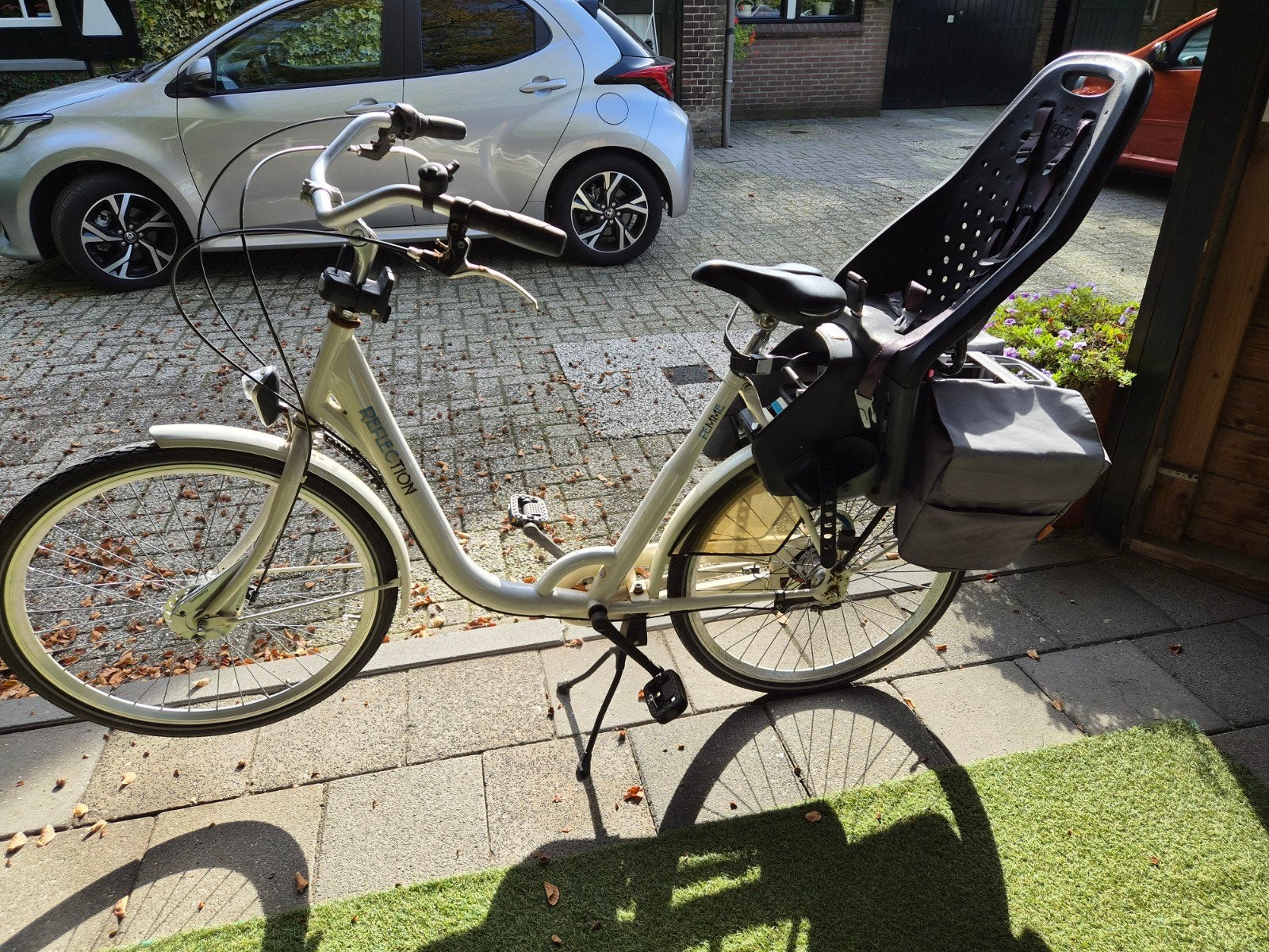 Damesfiets Reflection met kinderzitje en fietstassen, Velgrem, 50 tot 53 cm, Ophalen, Overige merken