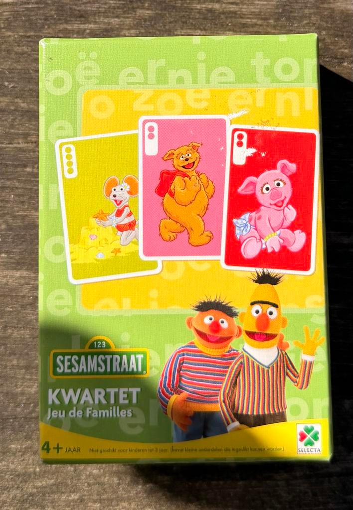 Sesamstraat Kwartet Kaartspel - Educatief en Leuk!, Drie of vier spelers, Ophalen, Zo goed als nieuw