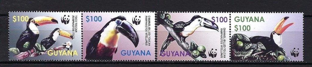 WWF Guyana uit 2003 Postfris (toekan), Ophalen of Verzenden, Postfris, Dier of Natuur
