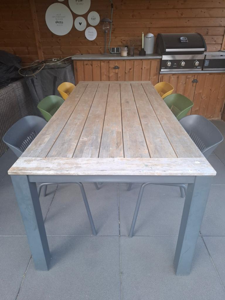Tuintafel 215cm x 95cm, Ophalen, Gebruikt, Rechthoekig, Metaal