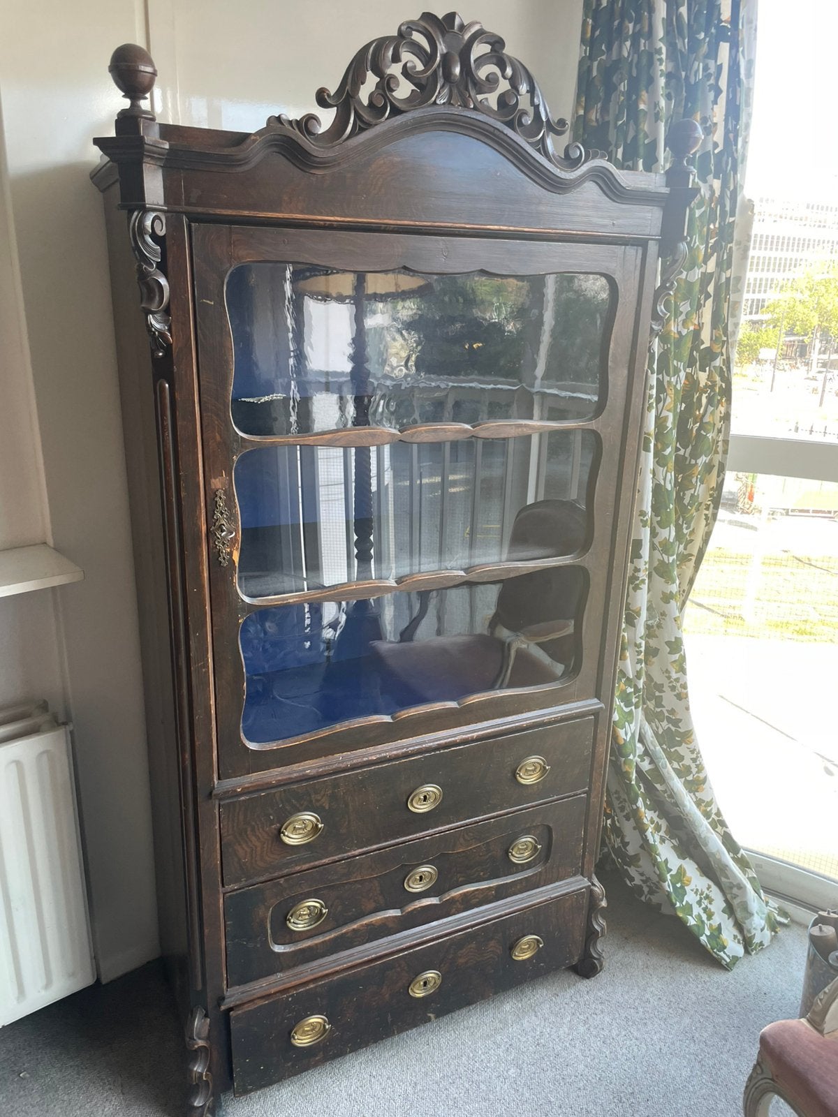 Antieke Barok Vitrinekast / Porseleinkast zeer exclusief, Huis en Inrichting, Kasten | Vitrinekasten, Ophalen, Gebruikt, 25 tot 50 cm