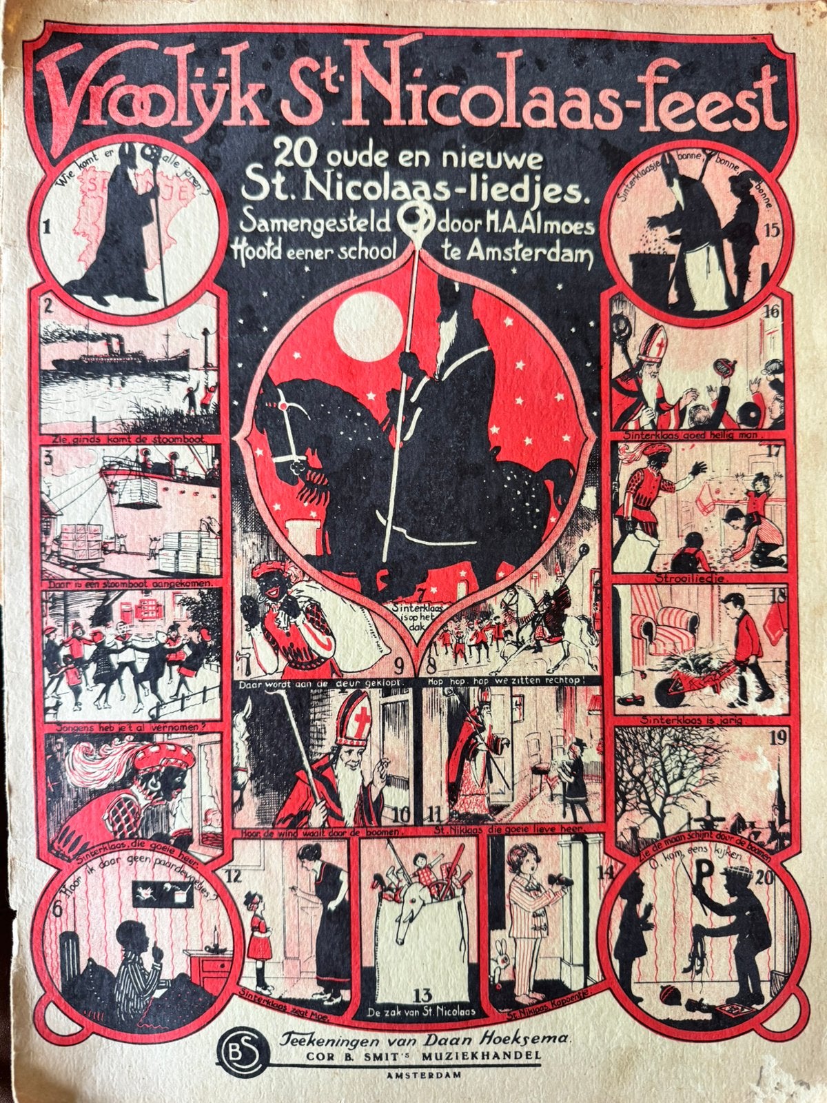 Antiquarisch 20 oude Liedjes Vroolijk St.Nicolaasfeest, Diversen, Sinterklaas, Ophalen of Verzenden, Gebruikt