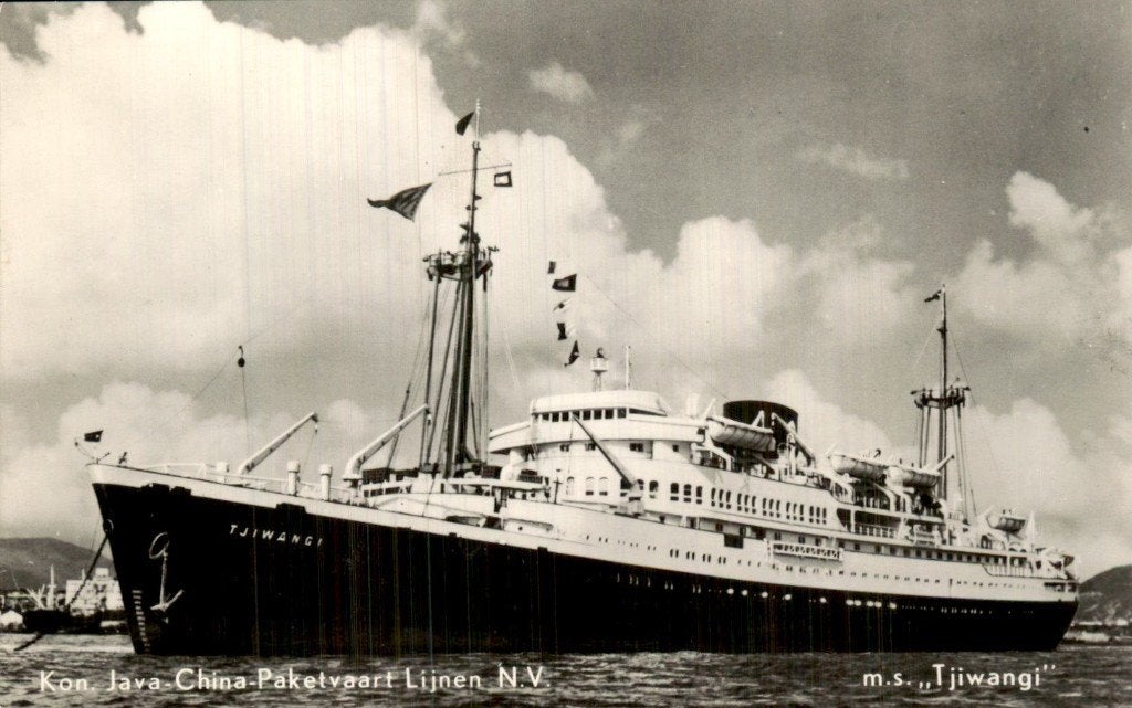 Amsterdam - m.s. Tjiwangi - Kon. Java-China-Paketvart, Ophalen of Verzenden, 1940 tot 1960, Ongelopen, Noord-Holland