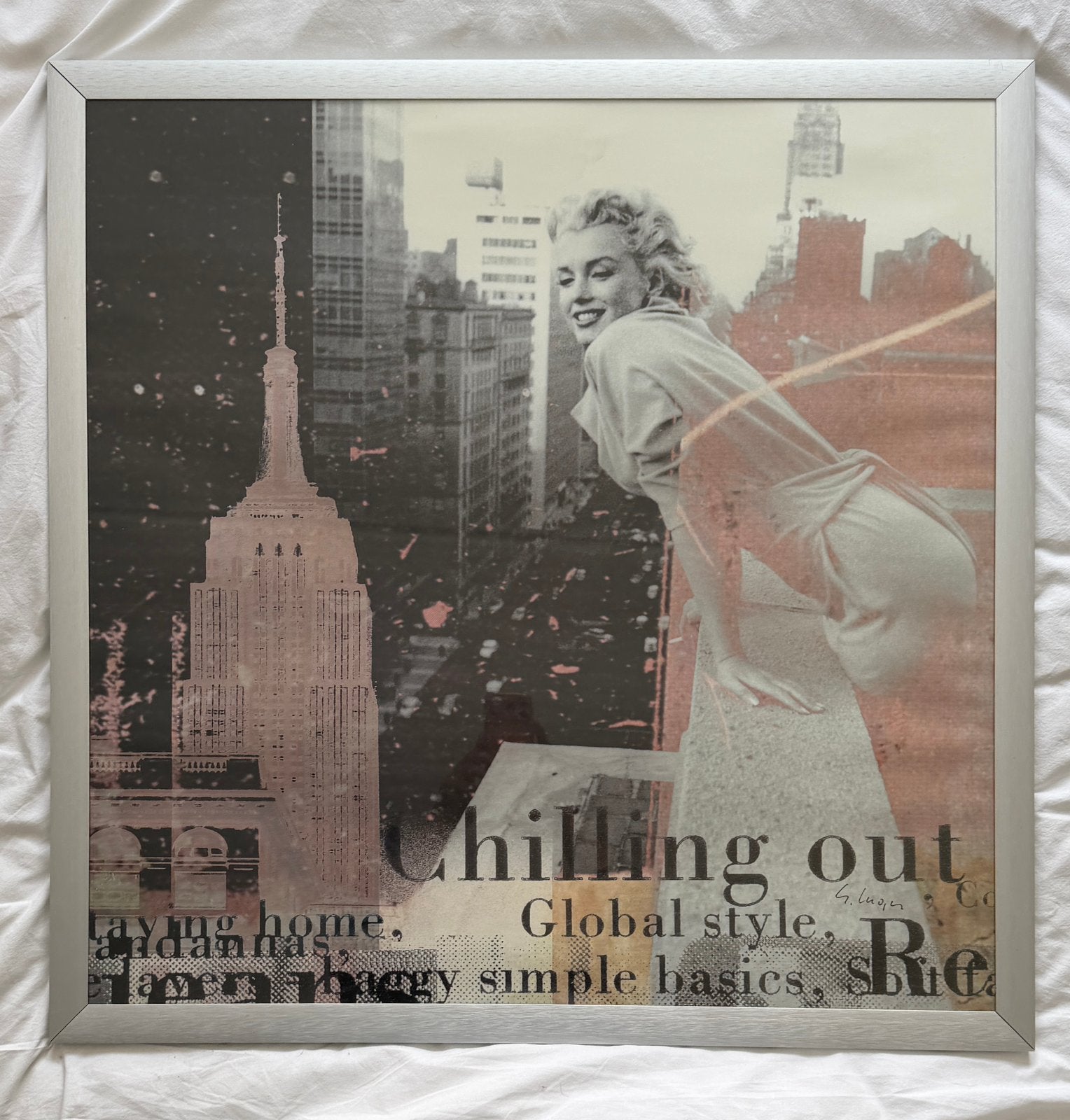 Grote vierkante Ingelijste poster van Marilyn Monroe, Ophalen, 75 tot 100 cm, Foto of Poster, 75 – 100