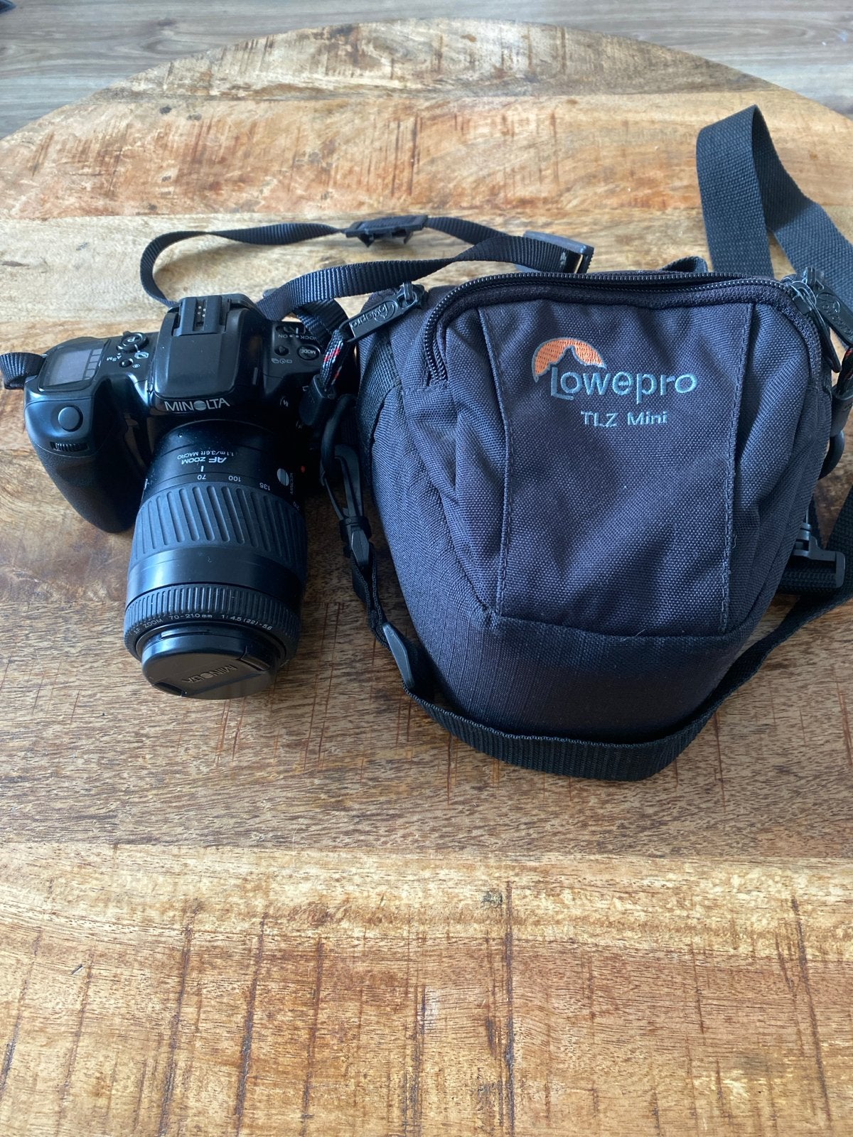 Minolta Dynax 500si spiegelreflexcamera met lens en tas, Ophalen of Verzenden, Gebruikt, Spiegelreflex, Minolta