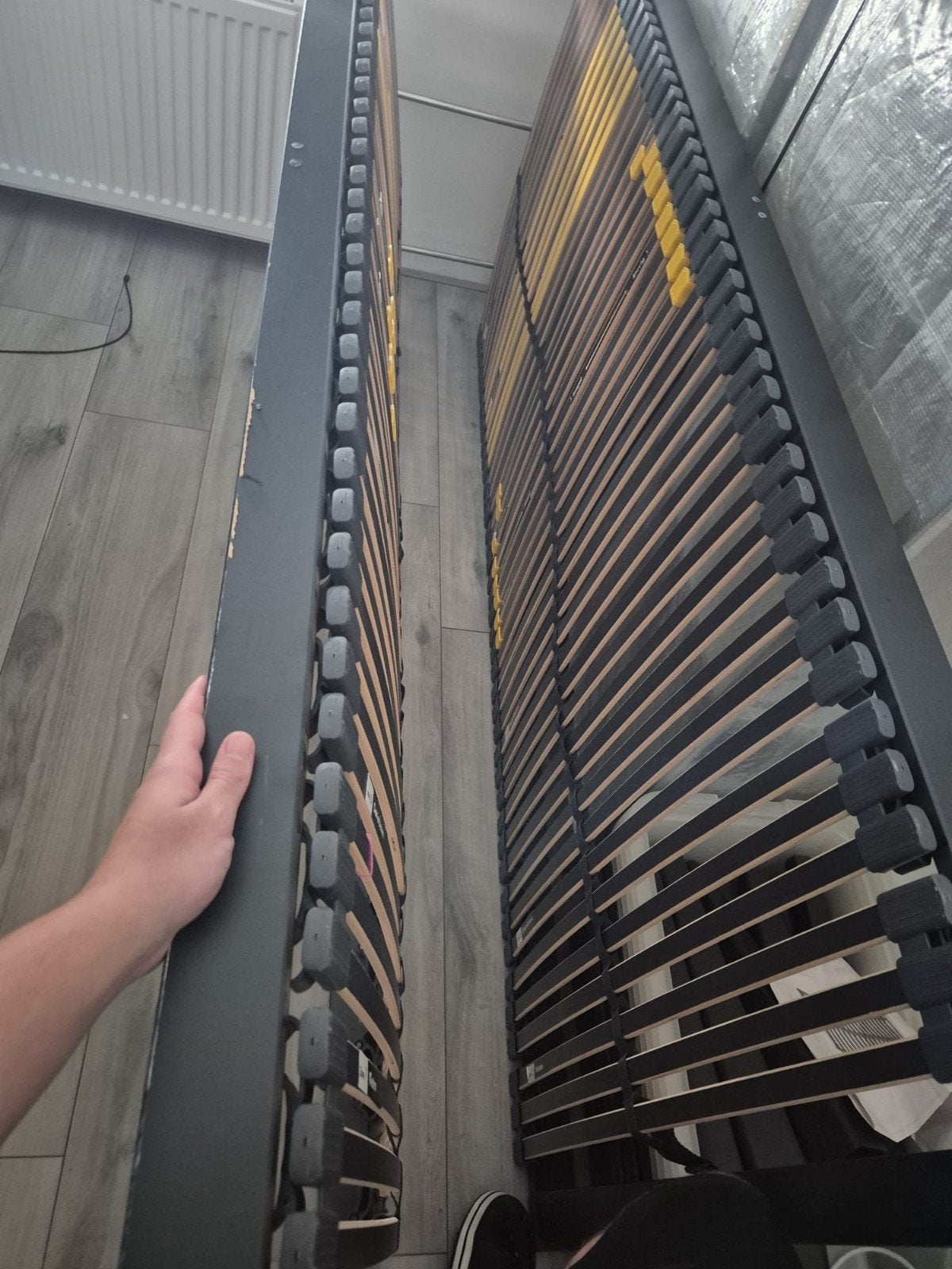 2 Sterke in gewicht verstelbare lattenbodem's 90/200, Ophalen, 90 cm, Eenpersoons, Zo goed als nieuw