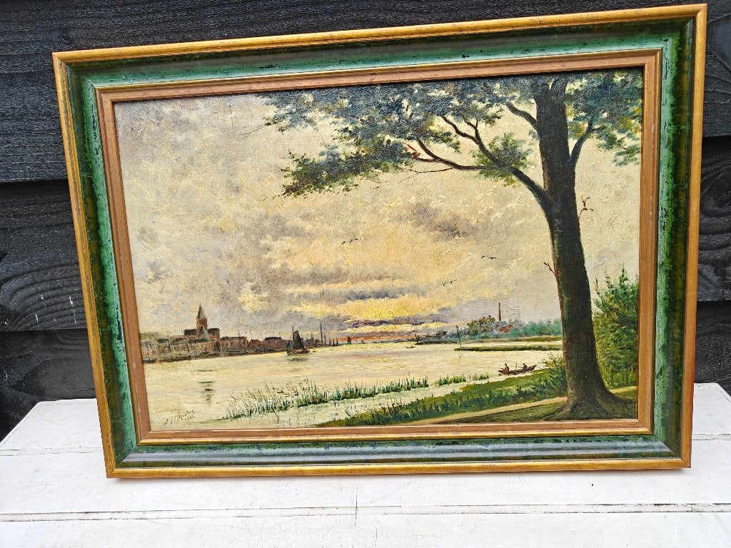schilderij HJM Kosters 1933, Antiek en Kunst, Ophalen, Handgeschilderd, Landschap
