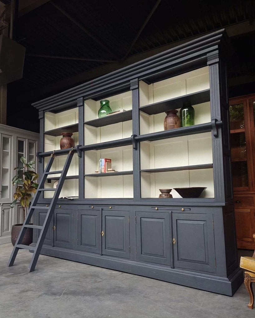 Xxl Boekenkast met ladder | Bibliotheek | Winkelkast #0927, Glas, Gebruikt, Met deur(en), -