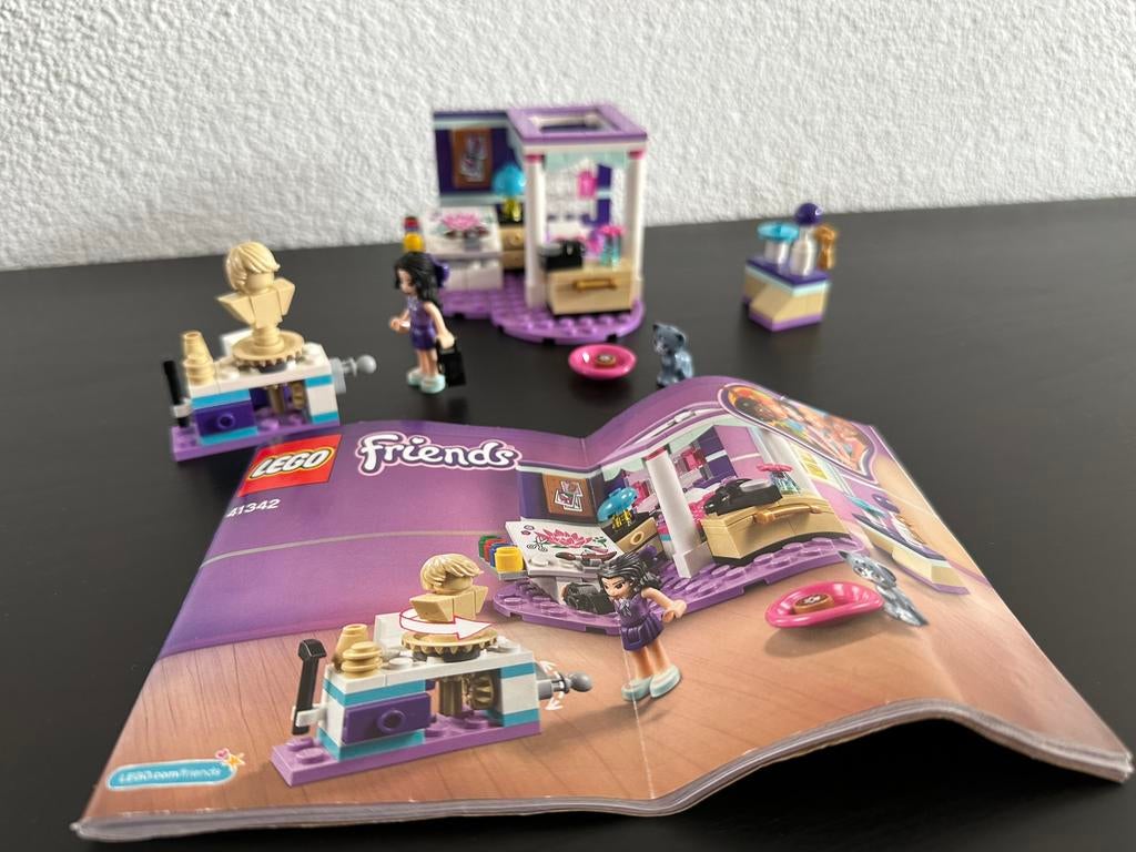 Lego Friends 41342 Emma’s luxe slaapkamer, Ophalen of Verzenden, Zo goed als nieuw, Complete set, Lego