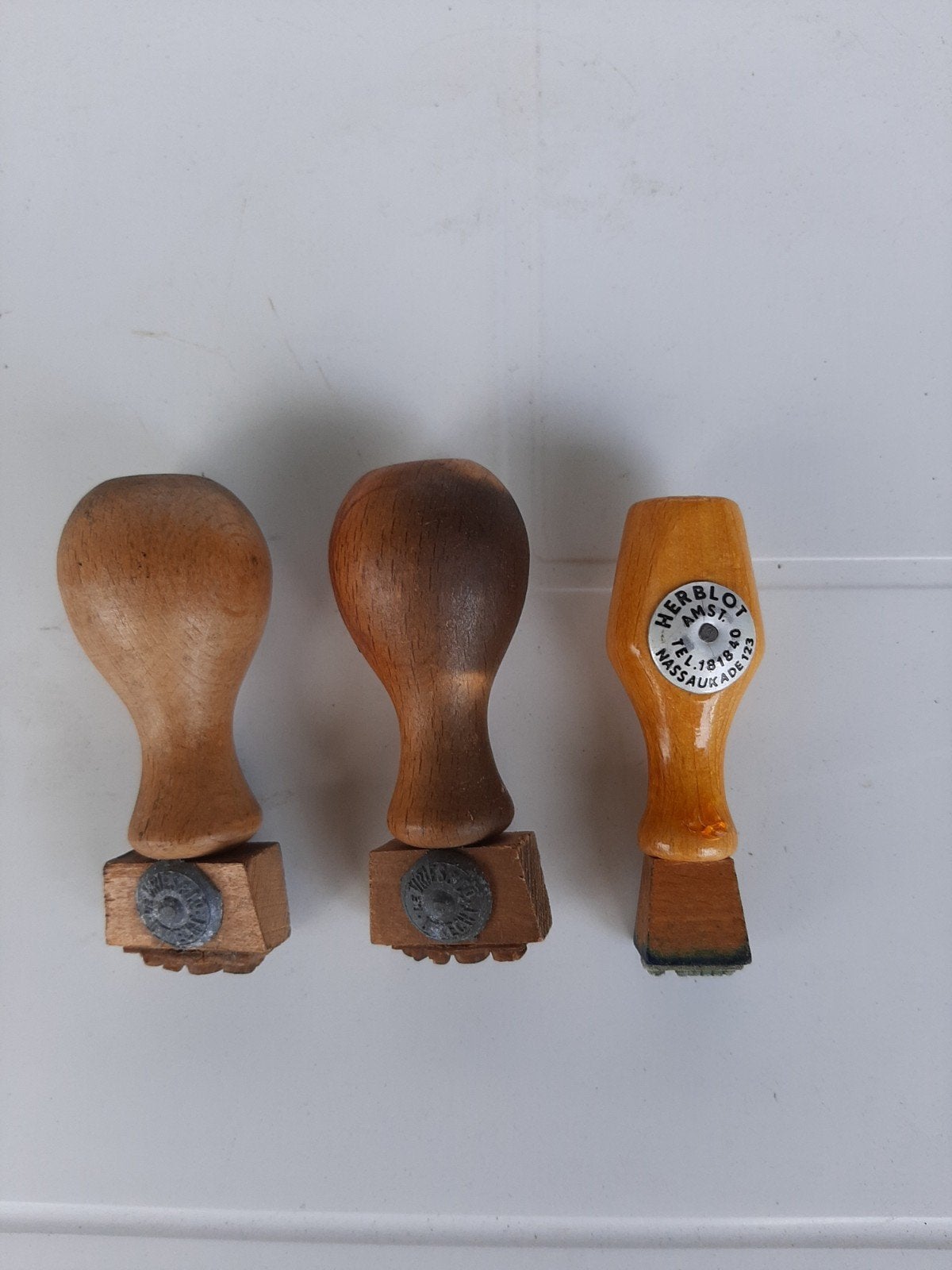 Vintage Houten Stempels - Set van 3, Ophalen of Verzenden