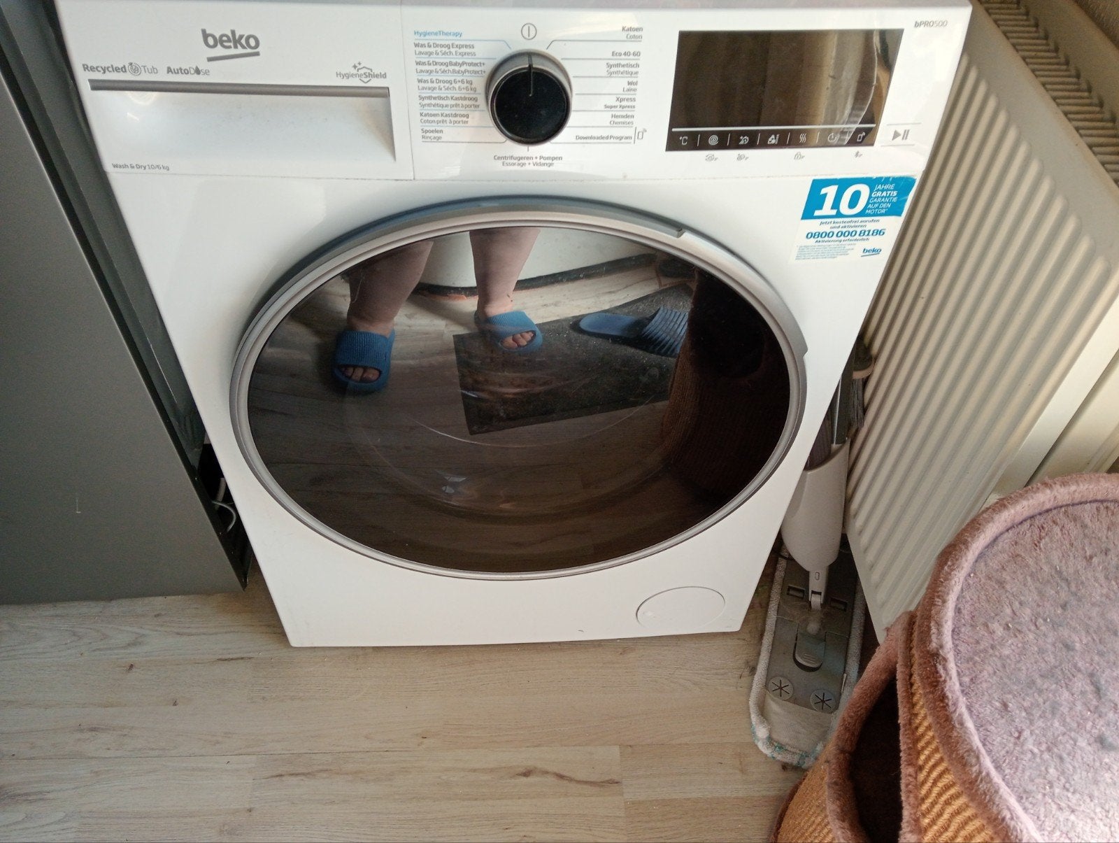 Beko Was droog combinatie, Ophalen, Gebruikt, 8 tot 10 kg, Voorlader