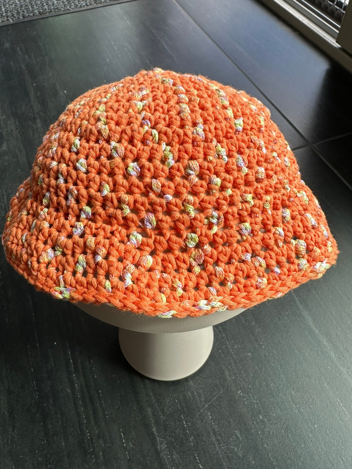 Schattig gehaakt baby buckethoedje, Maat 62, Meisje, Hoed, Nieuw