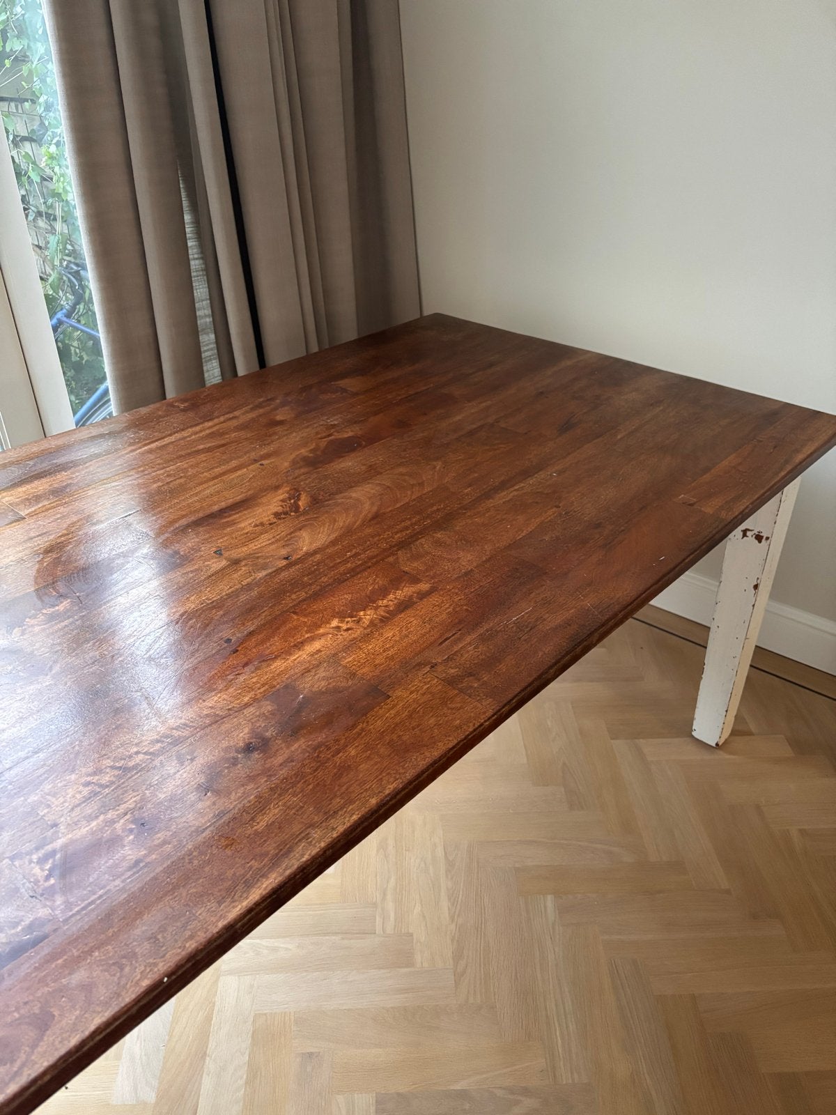 Grote eettafel 220x110 cm - Poten demontabel, Gebruikt, 100 tot 150 cm, 200 cm of meer, Ophalen of Verzenden