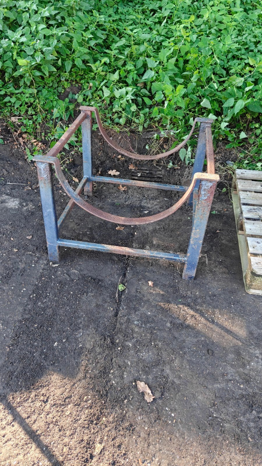 Steun voor 200 liter olievat, Ophalen of Verzenden, Gebruikt