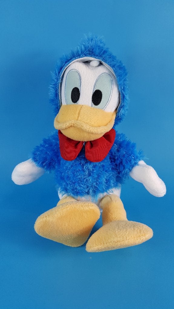 Donald Duck met bontjas knuffel, Disney, Nicotoy, 30 cm. 6B7, Tweedehands verkoop, Tweedehands verkoop, Gebruikt, Ophalen of Verzenden