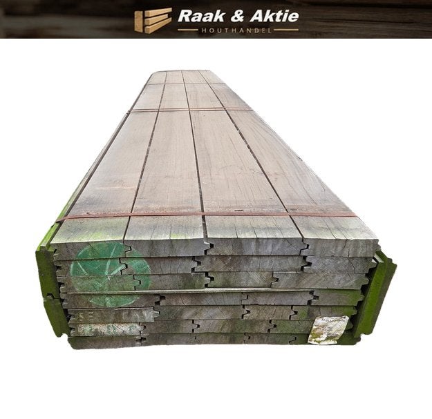 6 cm dik Hardhouten Azobé damwand – €50/m² inclusief btw, Ophalen, Planken, Nieuw, Hardhout