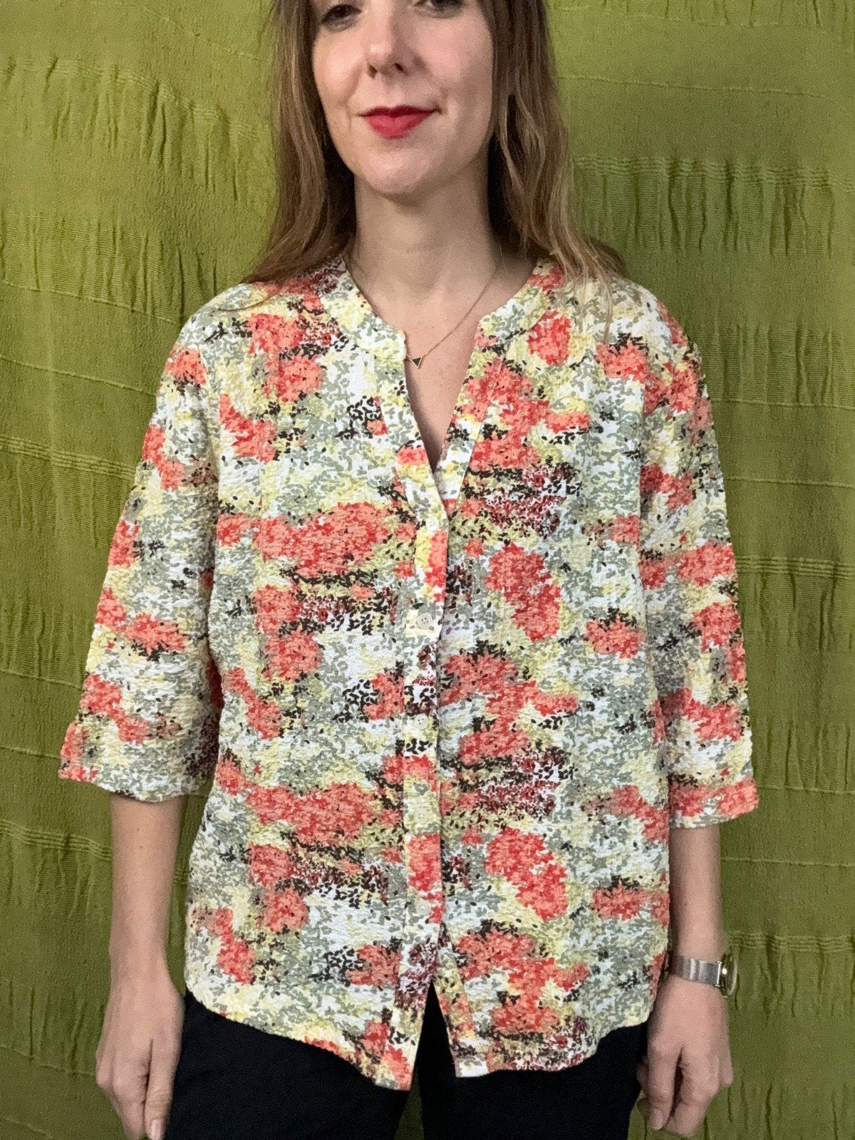 Vintage blouse, maat 40/L - bloemenprint - nieuw - 90's, Maat 38/40 (M), Onbekend, Nieuw, Ophalen of Verzenden