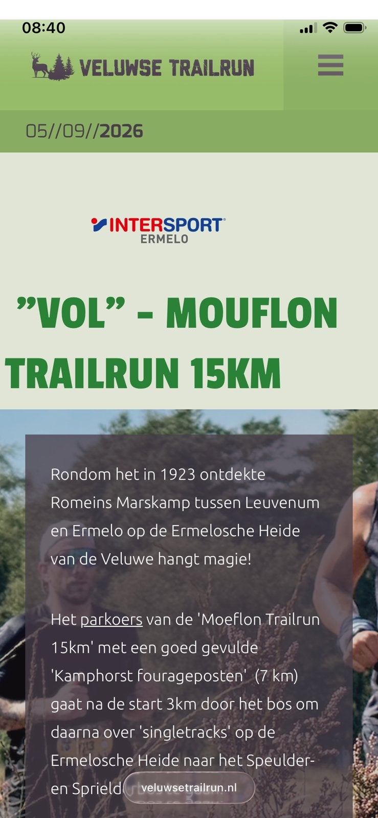 Veluwse Trail Run Ermelo 5-sep-26 15K, Ophalen, Nieuw, Overige typen, Overige merken