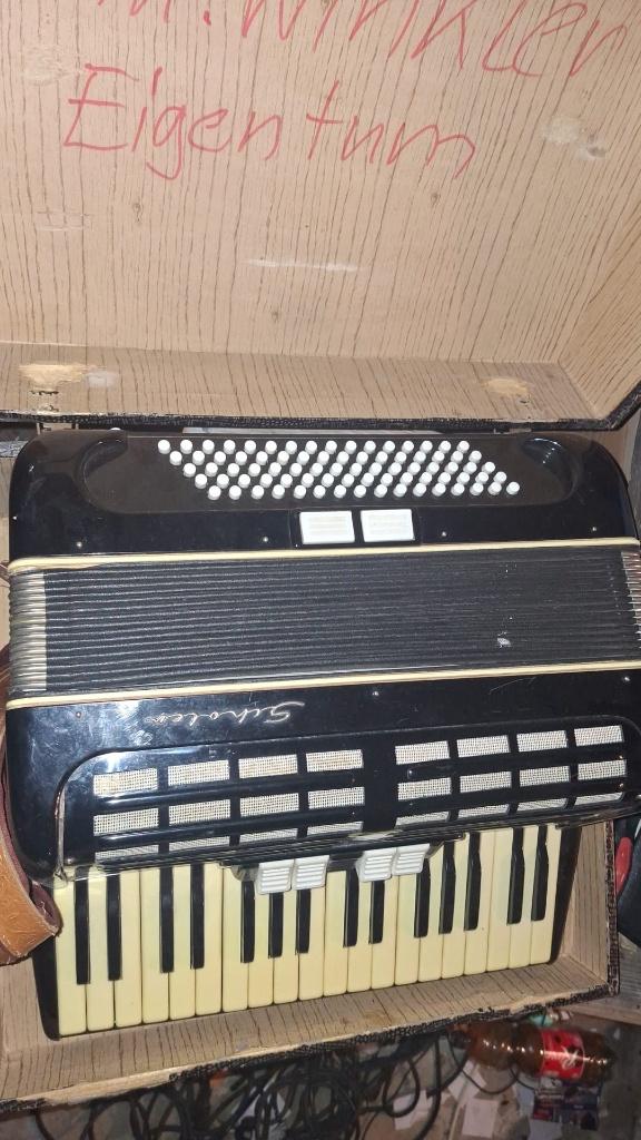 oude accordeon, Overige merken, Gebruikt, Met koffer, 120-bas