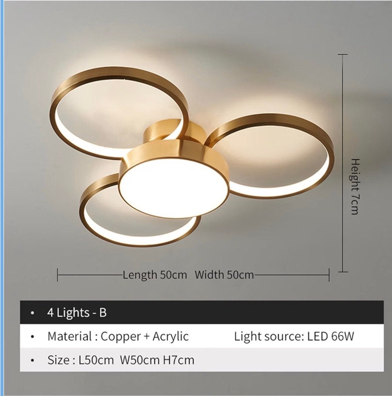 Moderne plafondlamp met 3 kleuren - perfect voor elke kamer, Ophalen, Nieuw, 50 tot 100 cm, Minder dan 100 cm