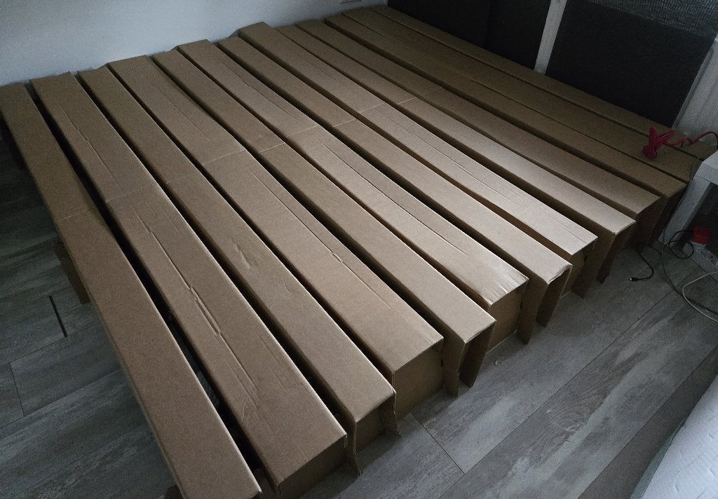 Kartonnen bed 200x200 cm, Ophalen, Overige materialen, Tweepersoons, Zo goed als nieuw