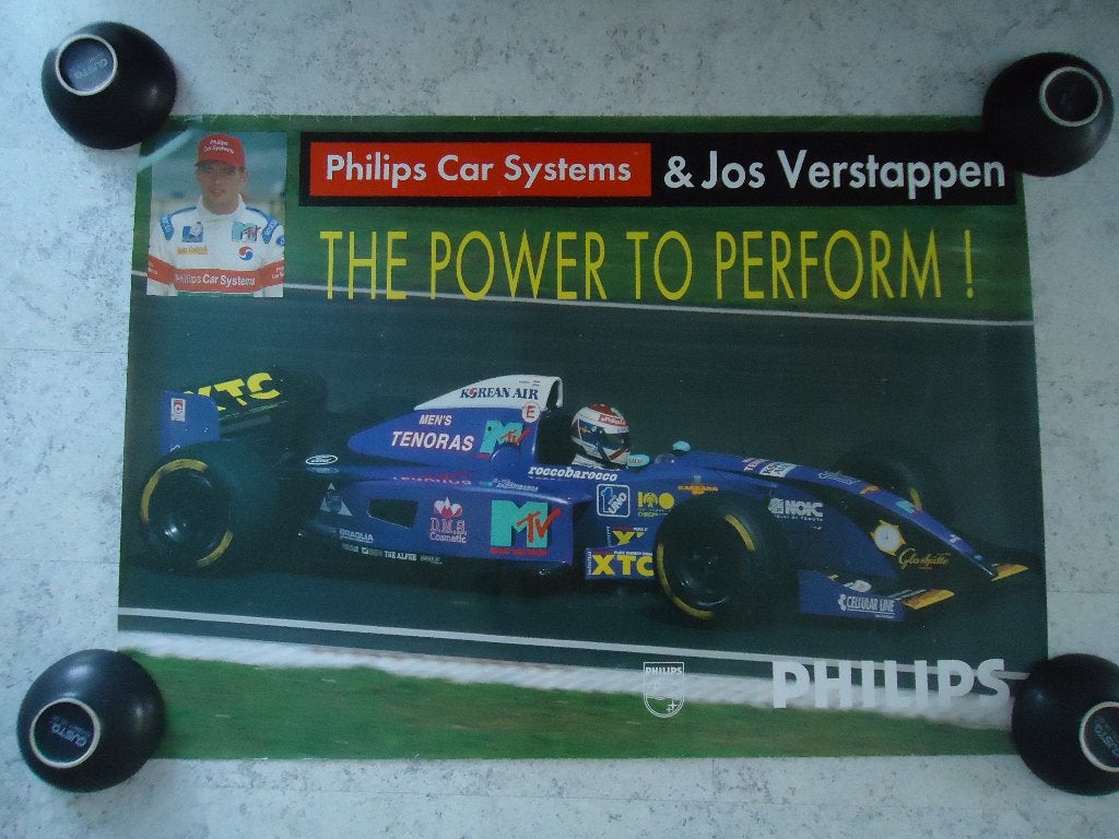 Jos Verstappen grote Vintage F1 poster, Ophalen of Verzenden, Zo goed als nieuw, Formule 1