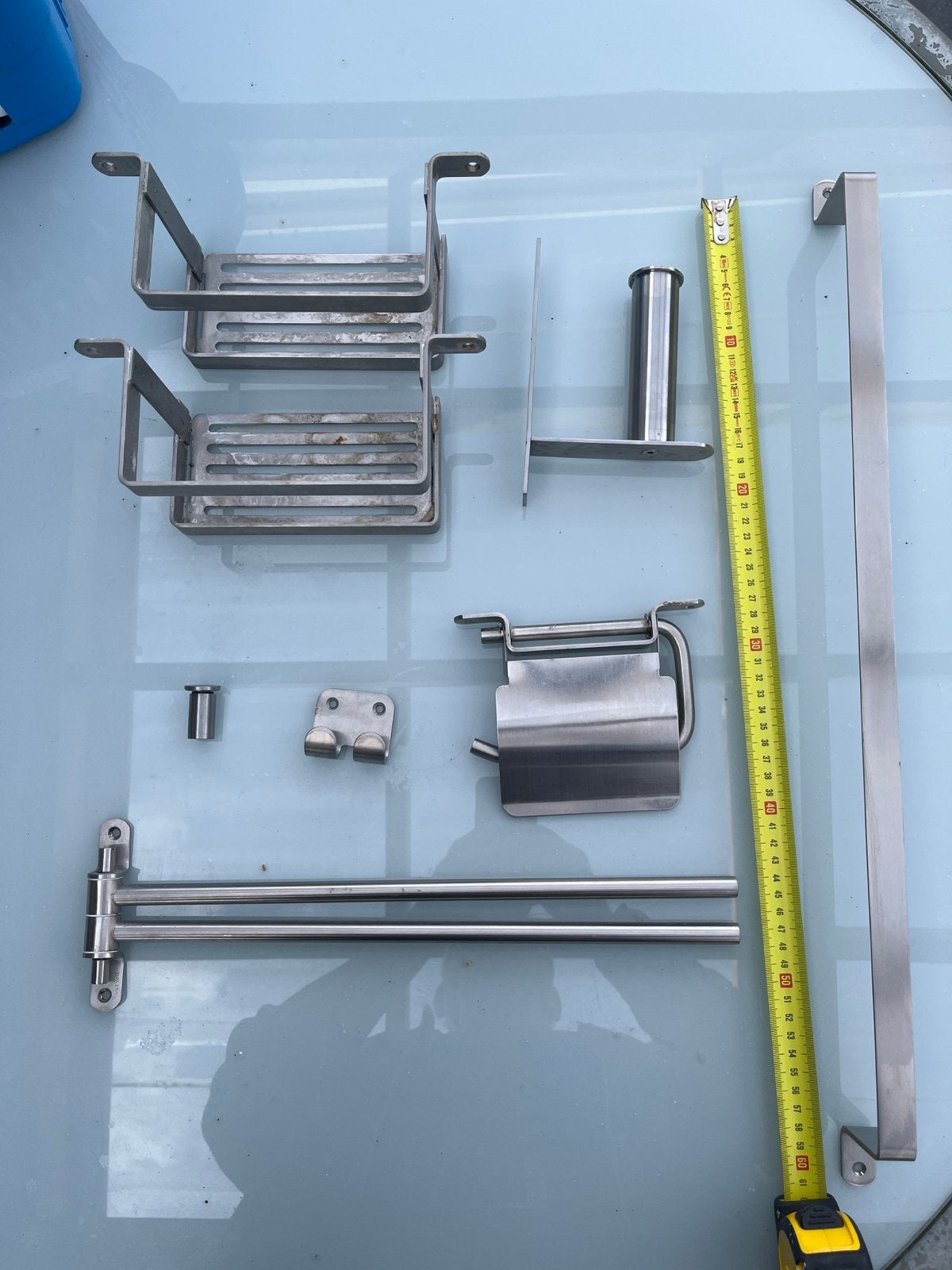 RVS Badkamer Accessoires Set - Handdoekrek, Zeepbakje, Toile, Huis en Inrichting, Ophalen of Verzenden, Gebruikt