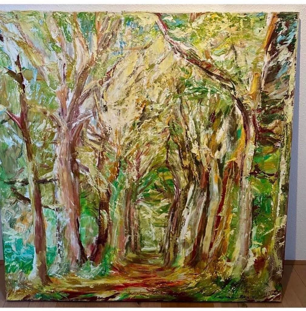 Olieverf schilderij bosgezicht kees van citters, Antiek en Kunst, Kunst | Schilderijen | Modern, Ophalen of Verzenden