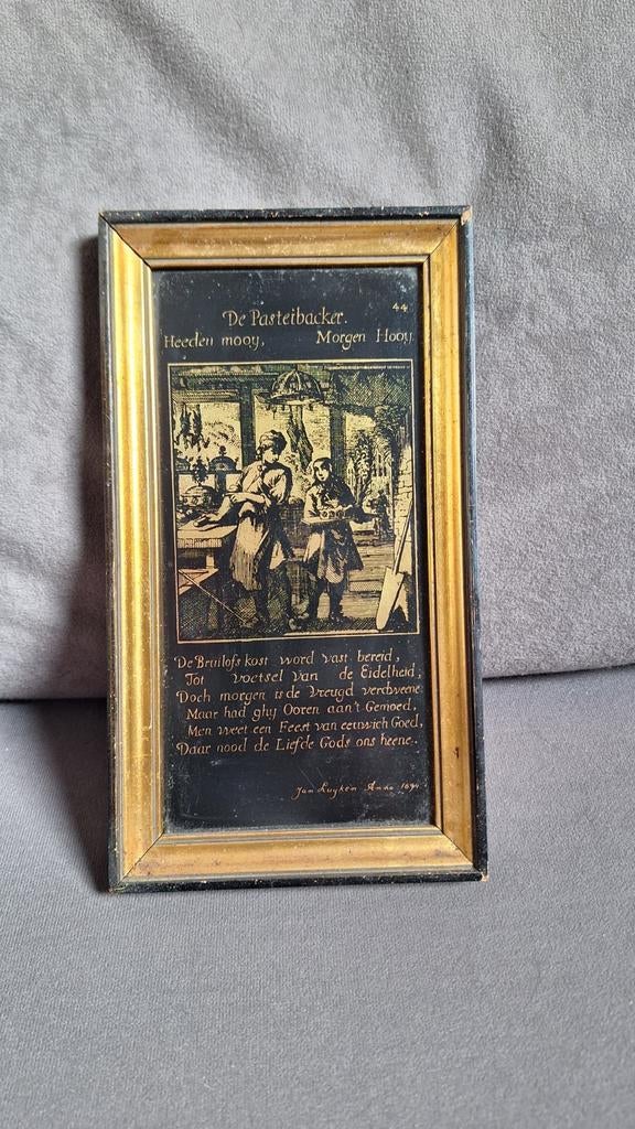 Jan Luyken Pasteibacker 1694 Decor Real Gold, Ophalen of Verzenden