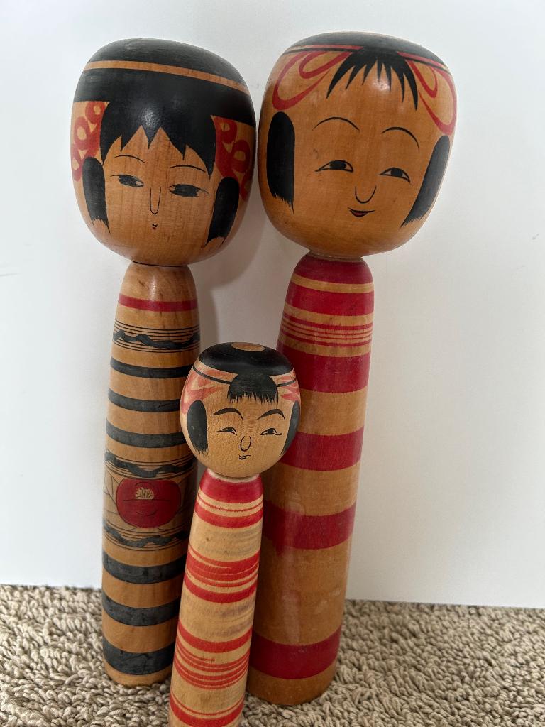 3 mooie Kokeshi poppen, Verzamelen, Beelden en Beeldjes, Ophalen of Verzenden, Gebruikt, Overige typen