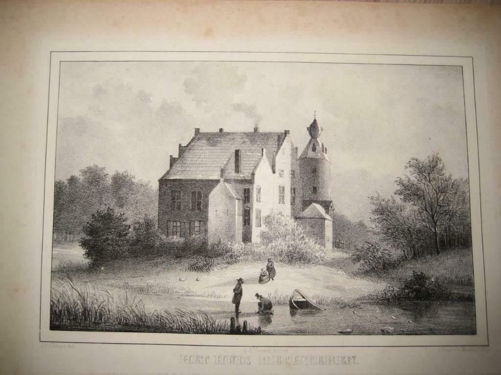 69 /  Dalfsen  Huis Rechteren  Litho 1846, Antiek en Kunst, Kunst | Litho's en Zeefdrukken, Ophalen of Verzenden