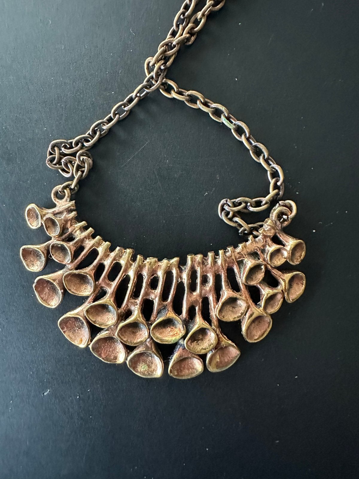 Vintage Bronzen Collier Hannu Ikonen Valo-Koru Jaren '60/'70, Ophalen of Verzenden, Gebruikt, Bruin, Overige materialen