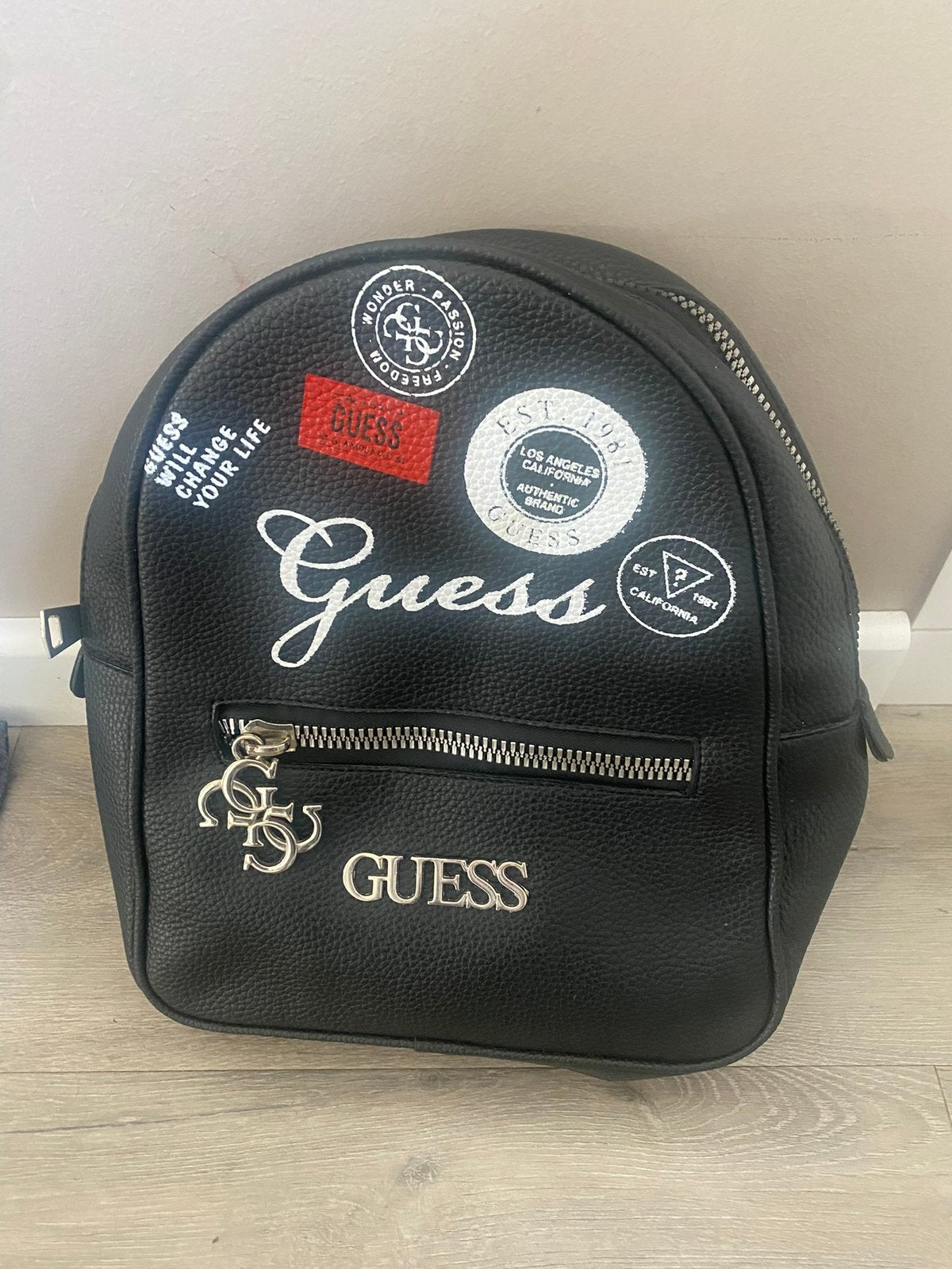 Guess leren rugtas, Ophalen of Verzenden, Gebruikt, Overige merken, 30 tot 45 cm
