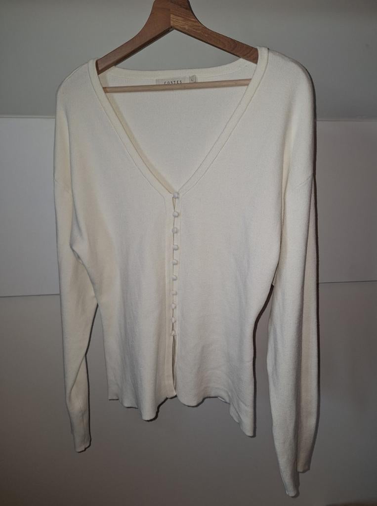 Offwhite/wit Costes dames vest met knoopjes - Maat L, Kleding | Dames, Wit, Maat 42/44 (L), Ophalen of Verzenden, Zo goed als nieuw