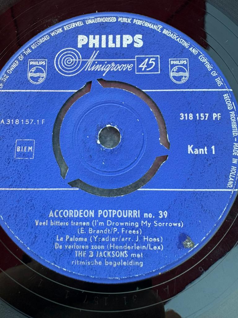 The 3 Jacksons - Accordeon potpourri no. 39, Ophalen of Verzenden, Zo goed als nieuw, Pop
